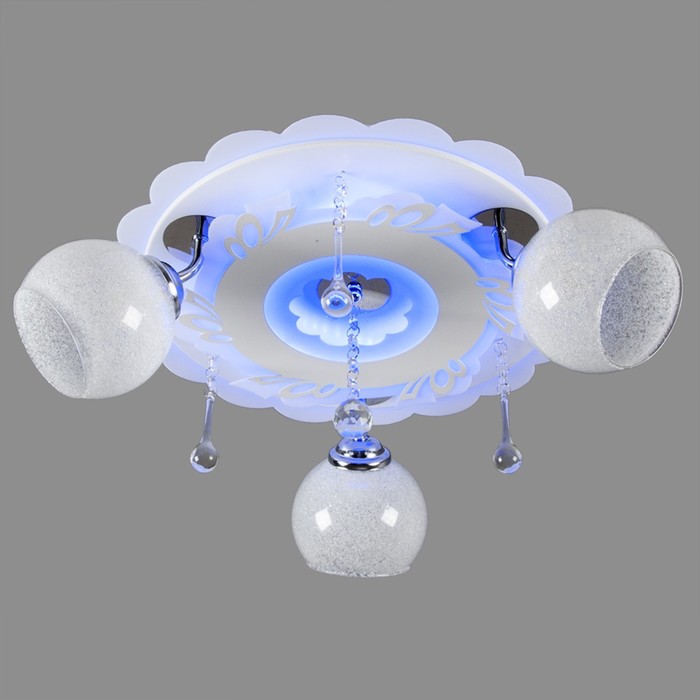 Люстра с ПДУ "Космос" 3x40Вт E27 белый 54х54х21см.