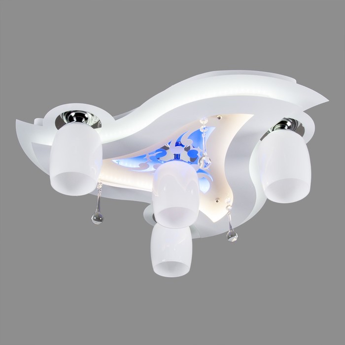 Люстра с ПДУ "Космос" 4x40Вт E27 белый 60х60х20см.