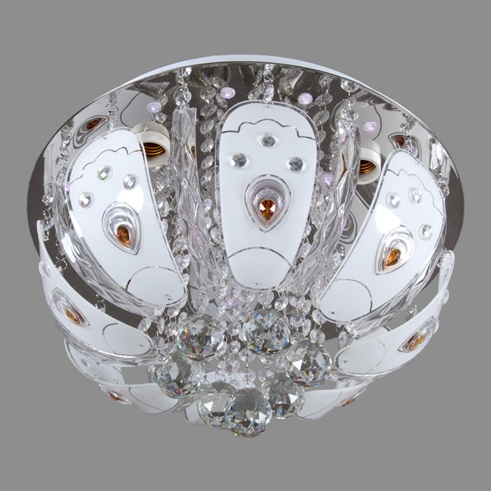 Люстра с ПДУ "Инесса" 4x60Вт E27 хром 40х40х18см.