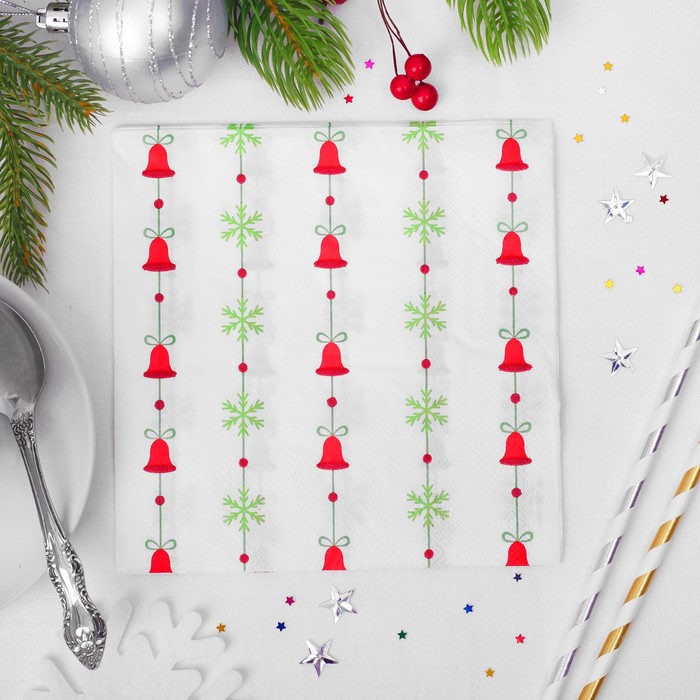 Салфетки бумажные "Новогодняя гирлянда" (набор 20 шт) 33*33 см