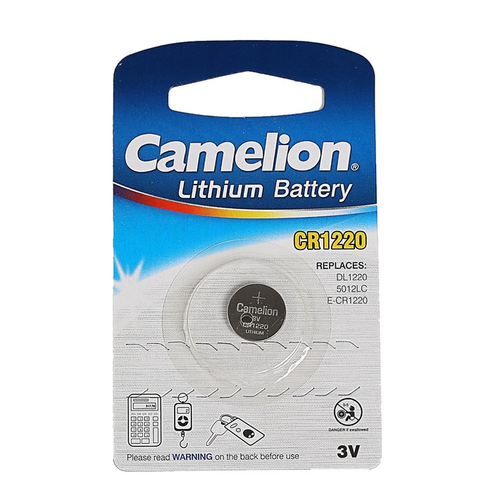 Батарейка литиевая Camelion CR1220-1BL (CR1220-BP1), 3V, блистер, 1 шт.