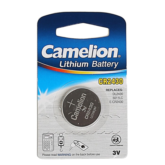 Батарейка литиевая Camelion CR2430-1BL (CR2430-BP1), 3V, блистер, 1 шт.