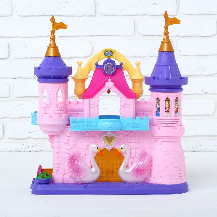 Замок для кукол "Лебедь" с аксессуарами, световые и звуковые эффекты, МИКС