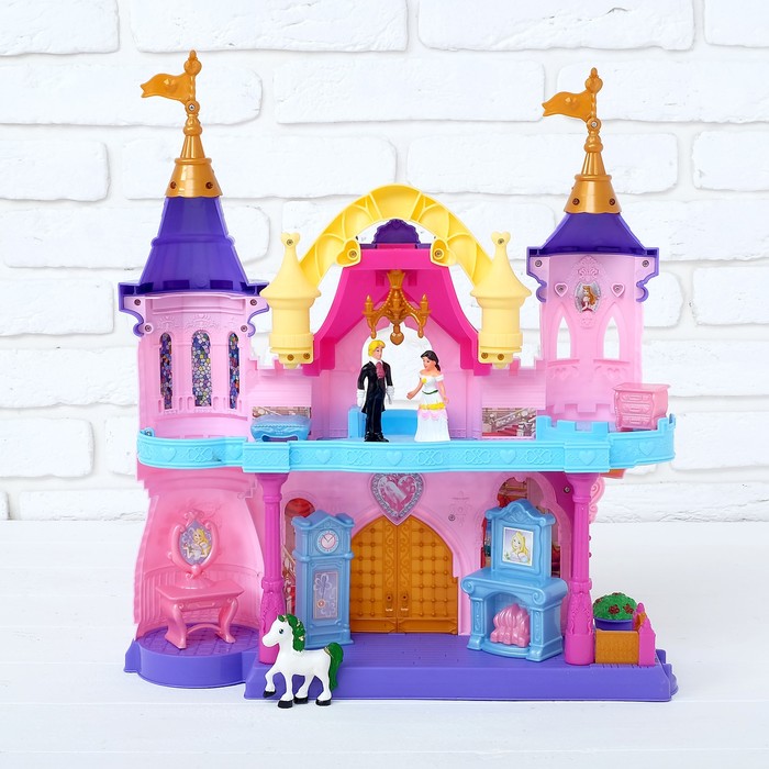Замок для кукол "Лебедь" с аксессуарами, световые и звуковые эффекты, МИКС
