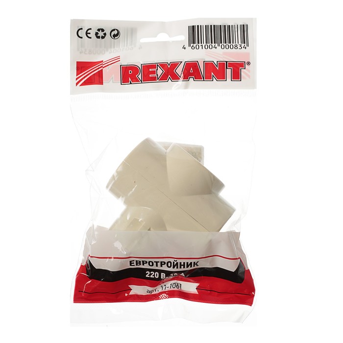 ЕвроТройник электрический REXANT, без заземления 220 В, 16 А , 11-1061