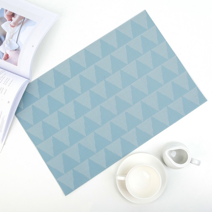 Салфетка кухонная "Треугольники" 30х45 см, цвет голубой