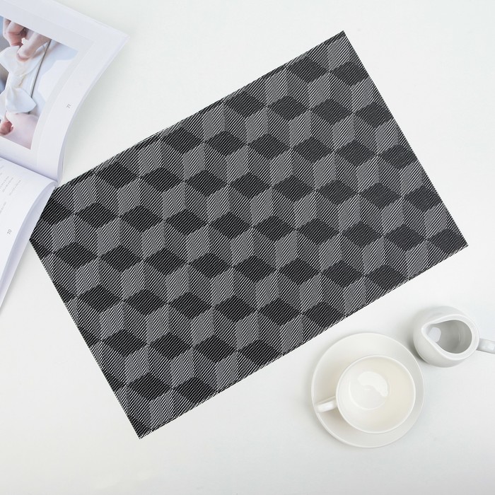 Салфетка кухонная "Перспектива" 30х45 см, цвет чёрный