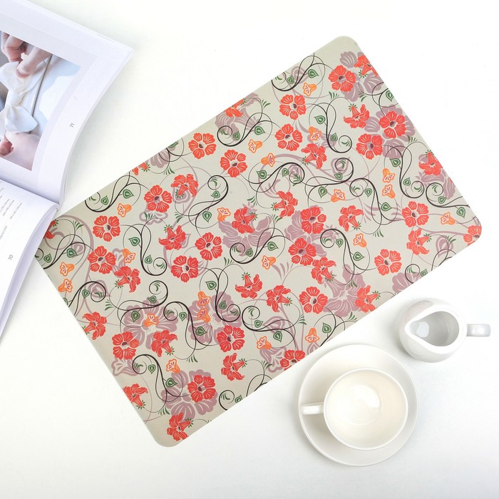 Салфетка кухонная "Узорные цветы" 42х28 см