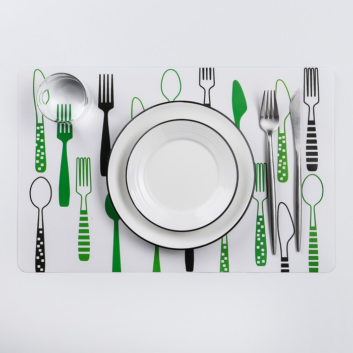 Салфетка кухонная "Вилка ложка" 42х28 см