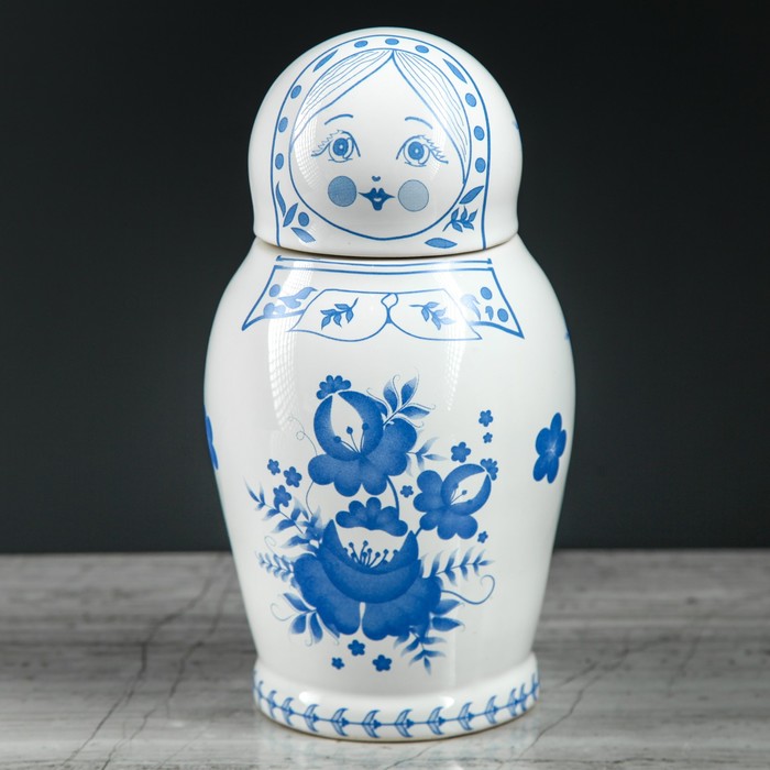 Штоф "Матрешка" гжель, 0,75 л
