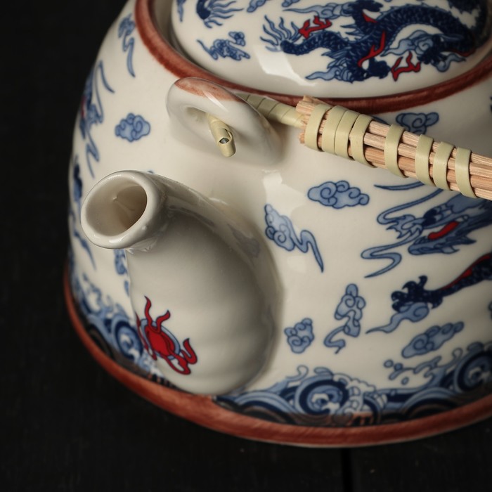 Чайник заварочный 600 мл "Синий дракон", с металлическим ситом