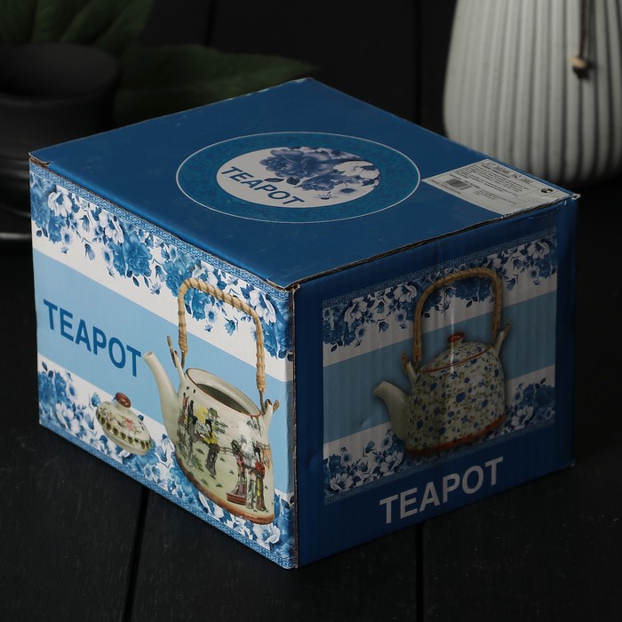 Чайник заварочный 600 мл "Синий дракон", с металлическим ситом