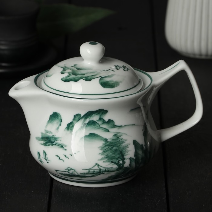 Чайник заварочный 350 мл "В горах", с металлическим ситом, цвет зеленый