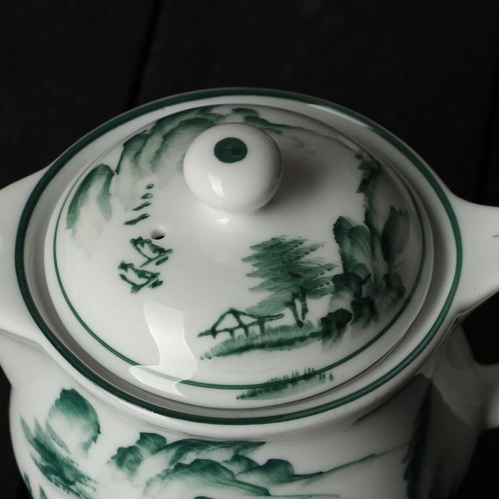 Чайник заварочный 350 мл "В горах", с металлическим ситом, цвет зеленый