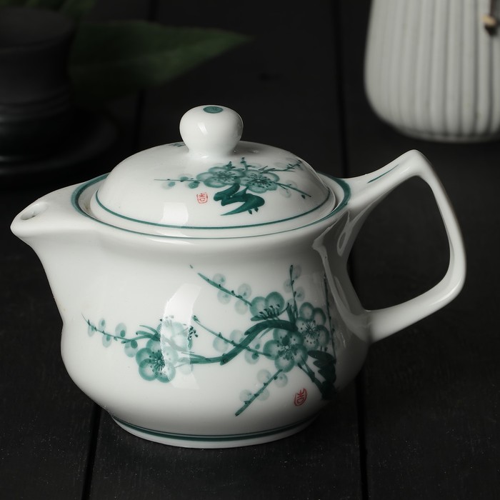 Чайник заварочный 350 мл "Сакура", с металлическим ситом, цвет зеленый