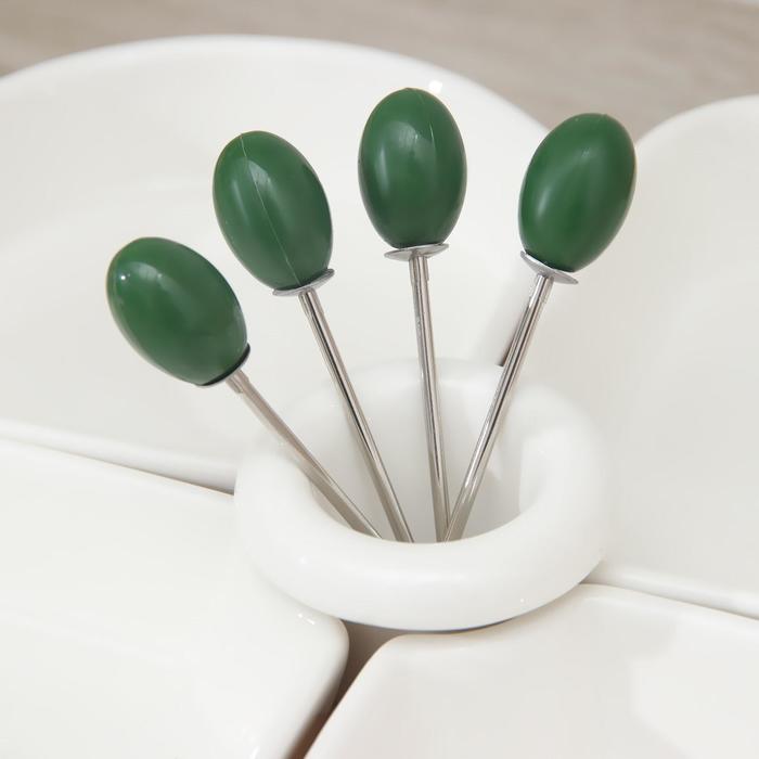 Набор мисок для снэков "Эстет", 4 шт, со шпажками, на деревянной подставке