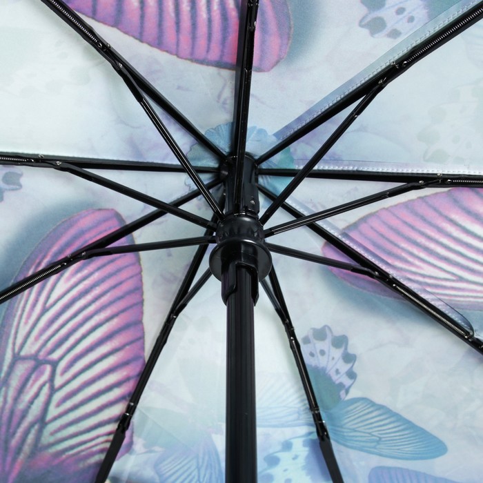 Зонт автоматический "Бабочки", R=51см, цвет синий