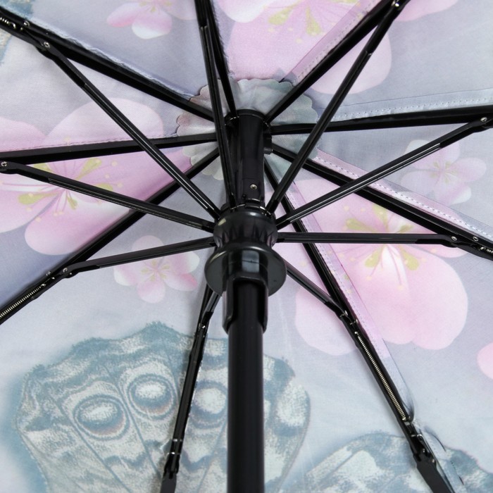 Зонт автоматический "Бабочки", R=51см, цвет серый