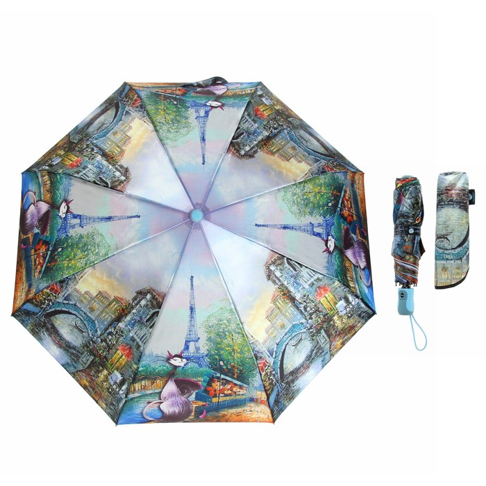 Зонт автоматический "Кошки", R=50см, разноцветный