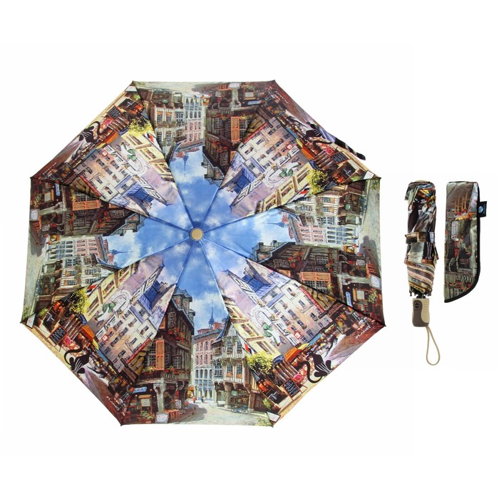 Зонт автоматический "Кошки", R=50см, разноцветный