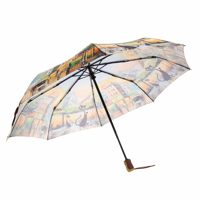 Зонт автоматический "Кошки", R=50см, разноцветный