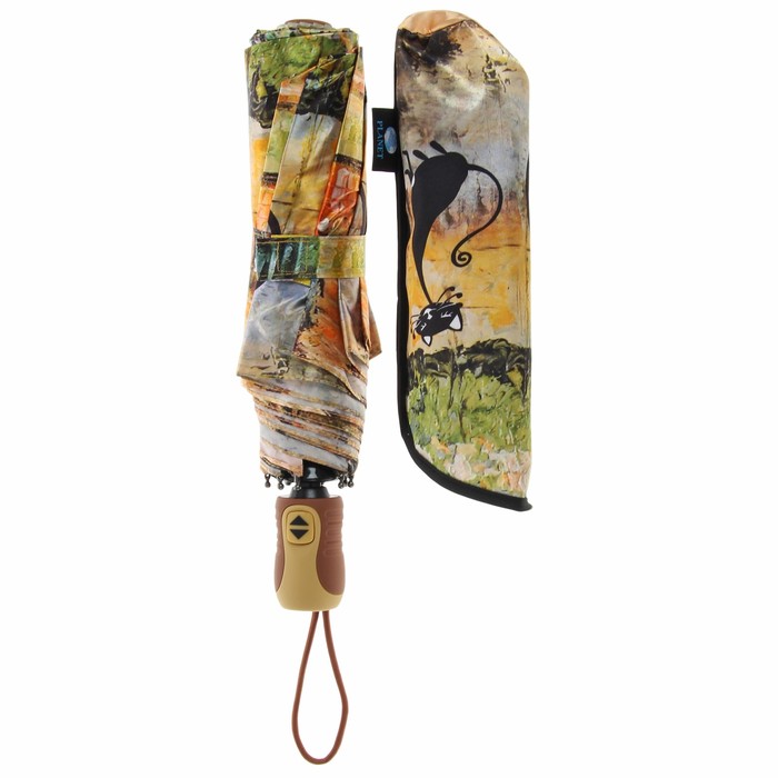 Зонт автоматический "Кошки", R=50см, разноцветный