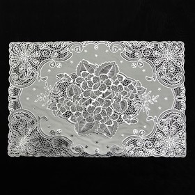 

Салфетка ажурная ПВХ «Кружево», 45×30 см, цвет серебро