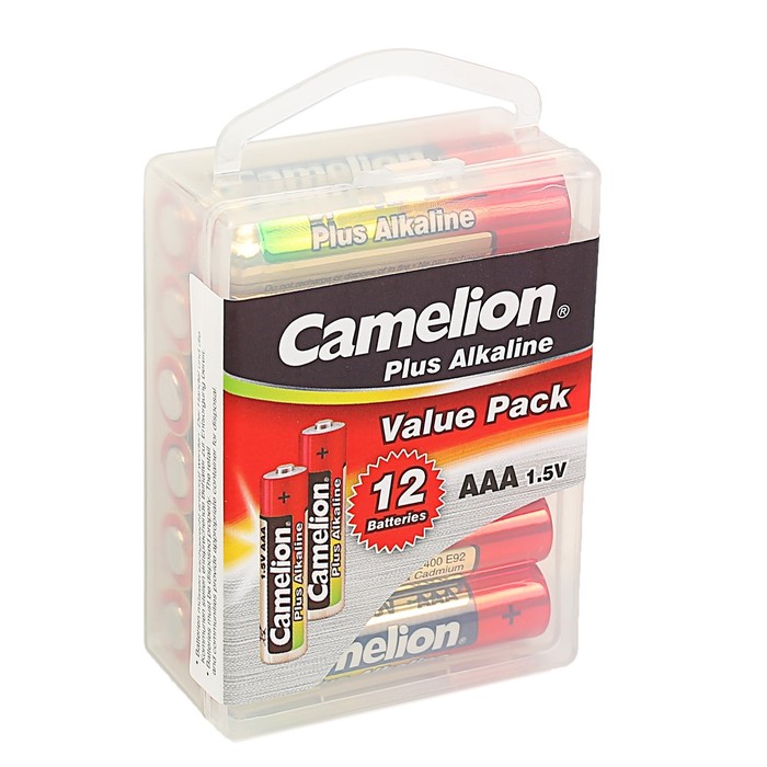 Батарейка алкалиновая Camelion LR03-12BOX (LR03-PBH12), 1.5В, бокс, 12 шт.