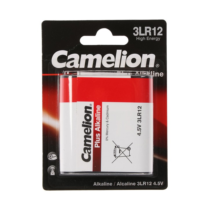 Батарейка алкалиновая Camelion 3LR12-1BL (3LR12-BP1), 4.5В, блистер, 1 шт.
