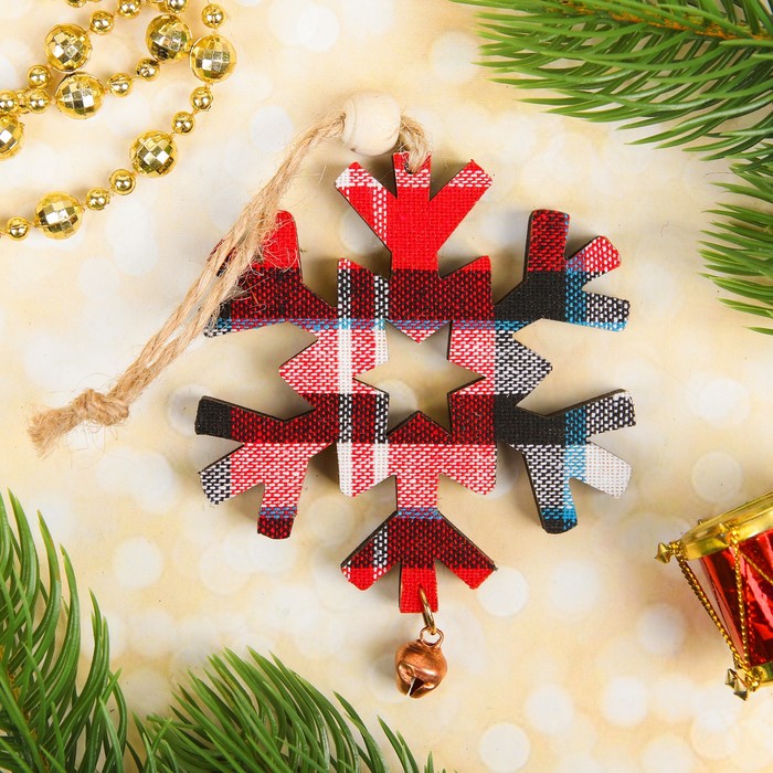 Подвеска новогодняя "Зима в Скандинавии", клетка, микс