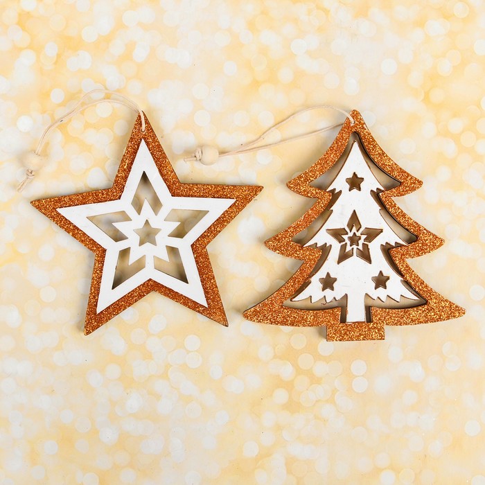 Подвеска новогодняя "Блеск", бронза, МИКС