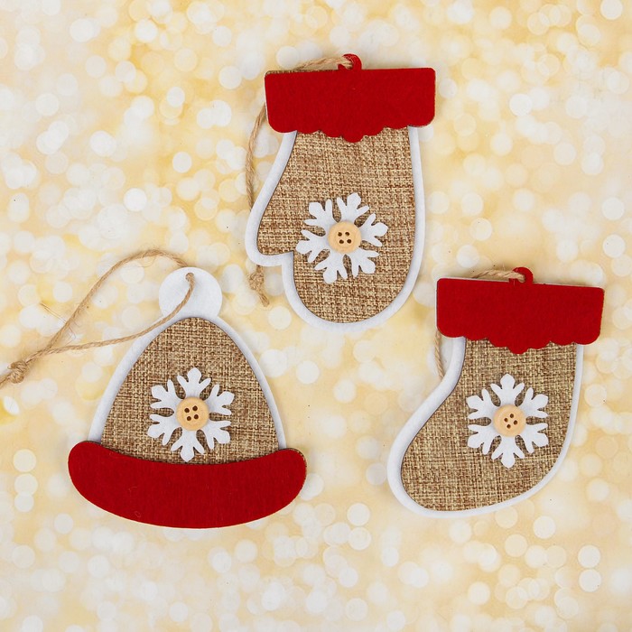 Подвеска новогодняя "Зимняя одёжка", фетр, МИКС