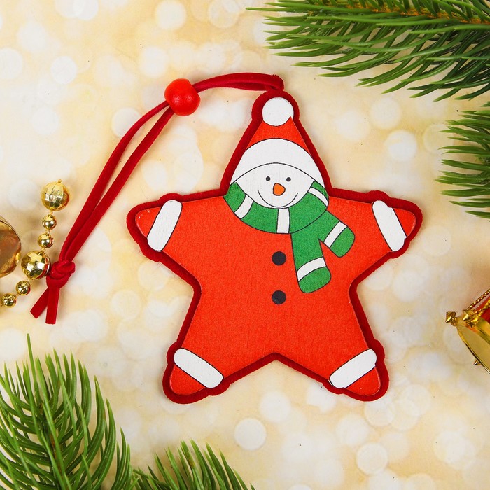 Подвеска новогодняя "Весёлые друзья", с фетром, МИКС