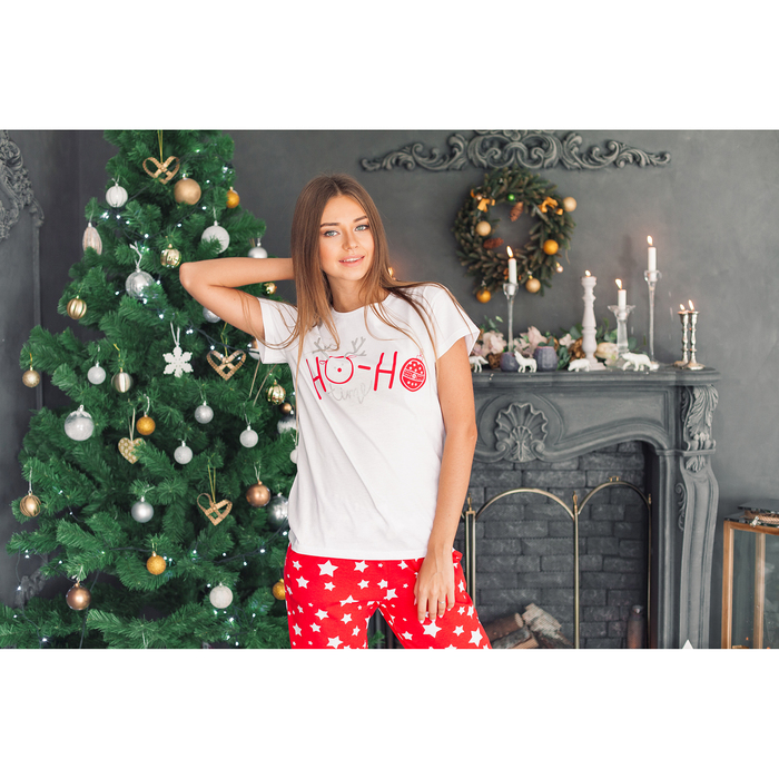 Футболка женская KAFTAN "Christmas" бел., р-р 44-46, 100% хл