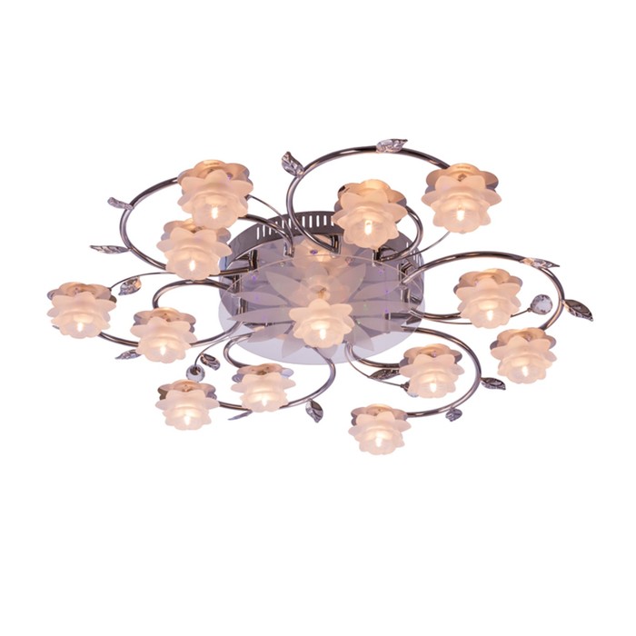 Люстра Gurley 13x20Вт G4 хром 77x77x27см