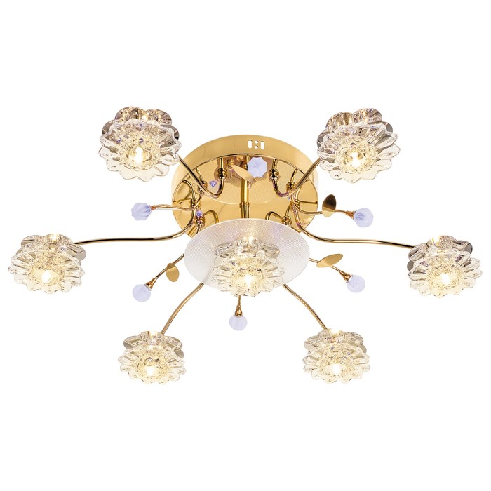 Люстра Warrina 7x20Вт G4 золото 67x67x19см