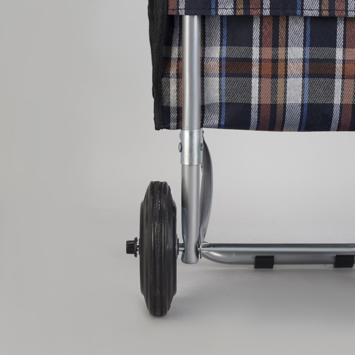 Сумка хозяйственная на тележке, цвет коричневый