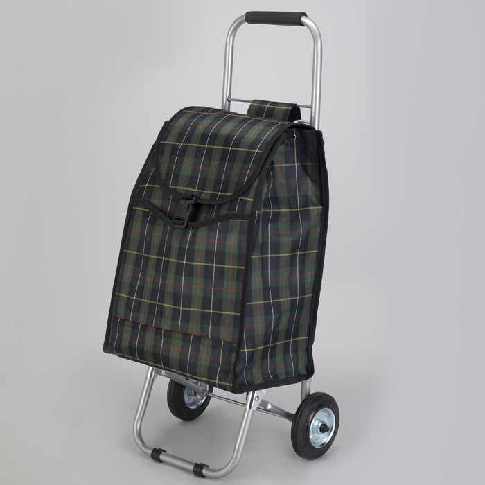 Сумка хозяйственная на тележке, цвет зелёный