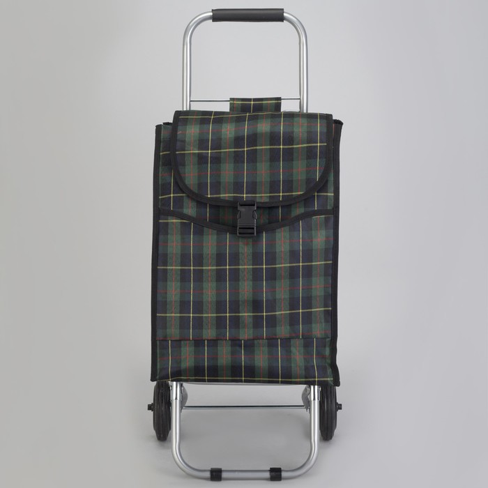 Сумка хозяйственная на тележке, цвет зелёный