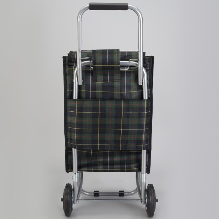 Сумка хозяйственная на тележке, цвет зелёный