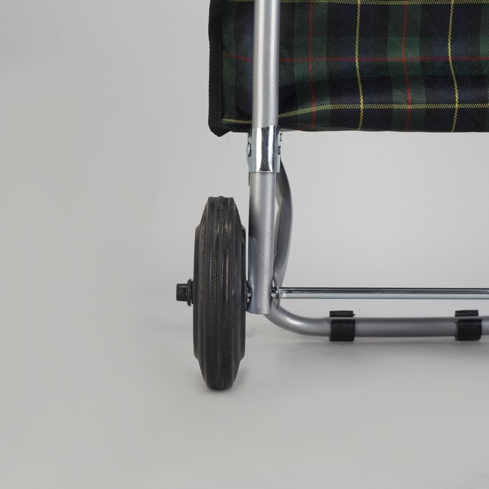 Сумка хозяйственная на тележке, цвет зелёный