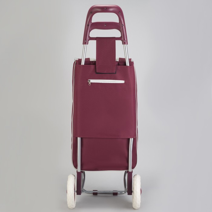 Сумка хозяйственная на тележке 33л, полоса, цвет бордовый