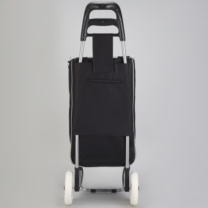 Сумка хозяйственная на тележке 33л, цвет чёрный/полоса