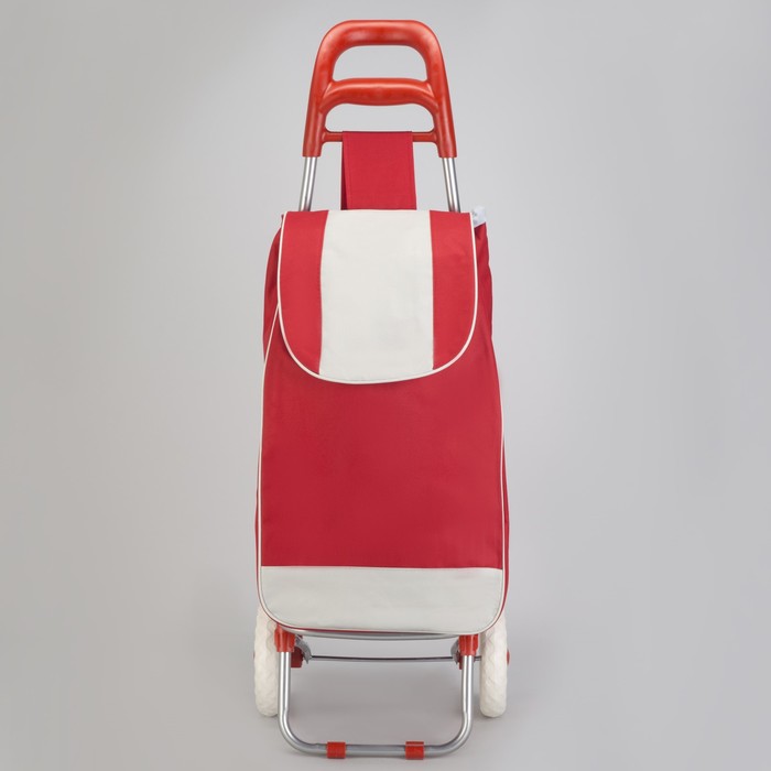 Сумка хозяйственная на тележке 33л, цвет красный/полоса