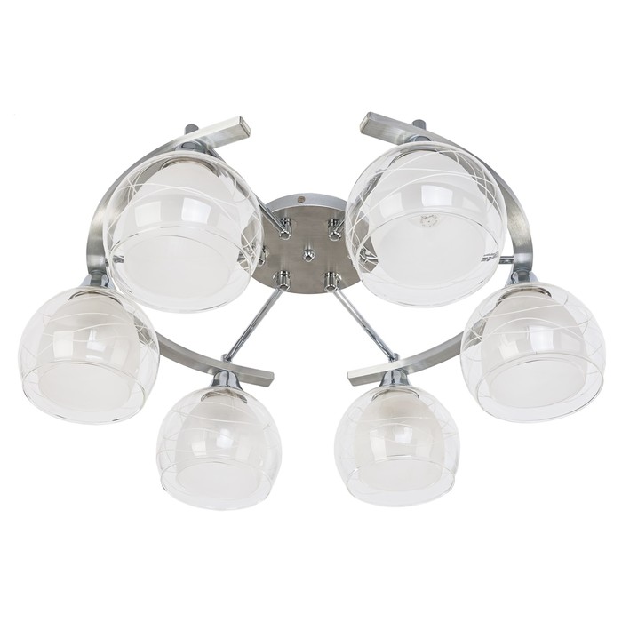 Люстра Allora 6x60Вт E27 хром 60x60x22см