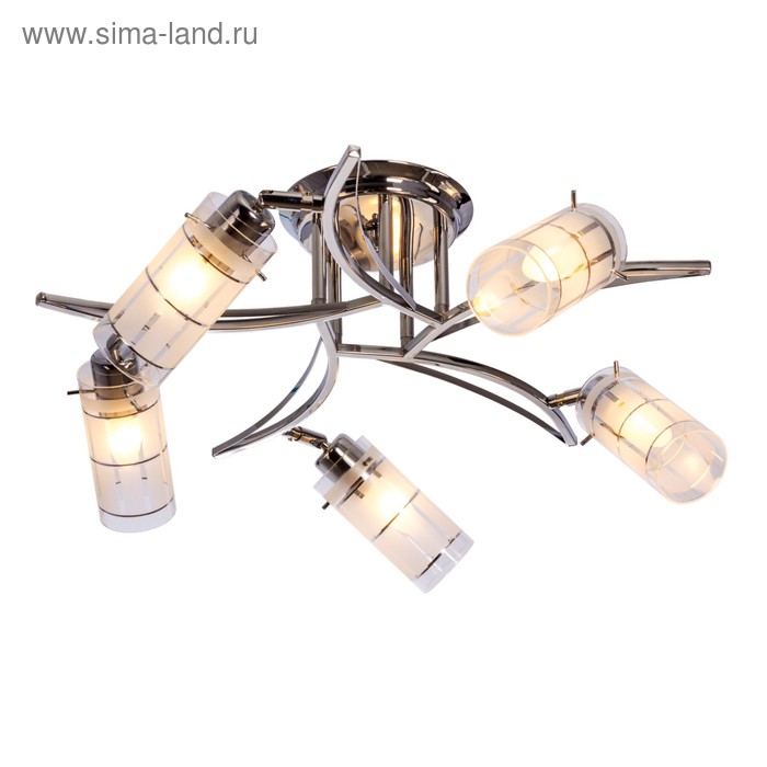 

Люстра ЭкономСвет Christelle 5x40Вт E27 хром 57x57x13см