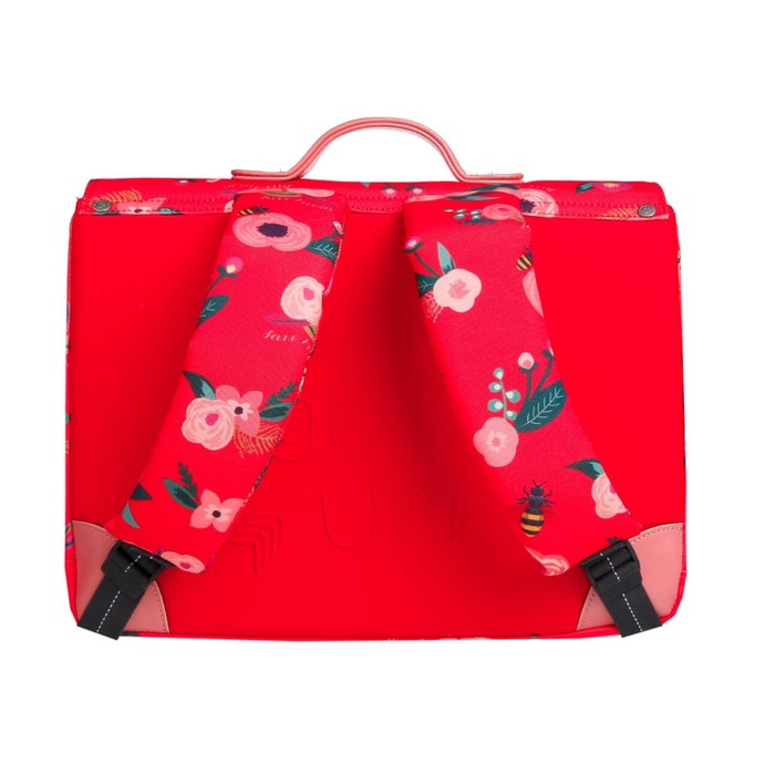 Портфель Jeune Premier 36*30,5*13 дев "Цветы с Бабочкой" красный Itd18109