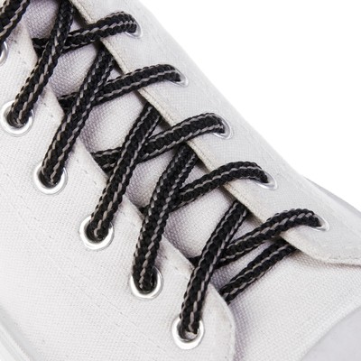 Шнурки с круглым сечением, d = 4,5 мм, 110 см, цвет чёрный