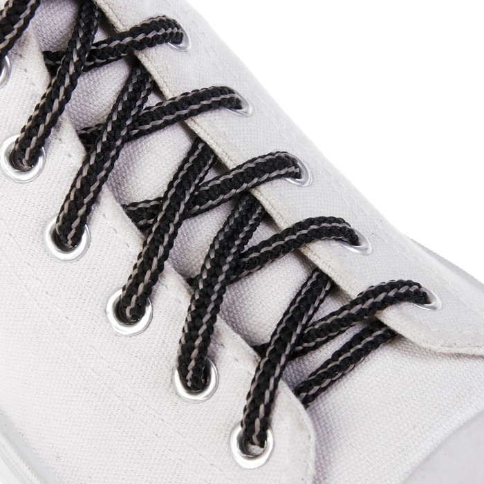 Шнурки с круглым сечением, d=4,5мм, 110см, цвет чёрный