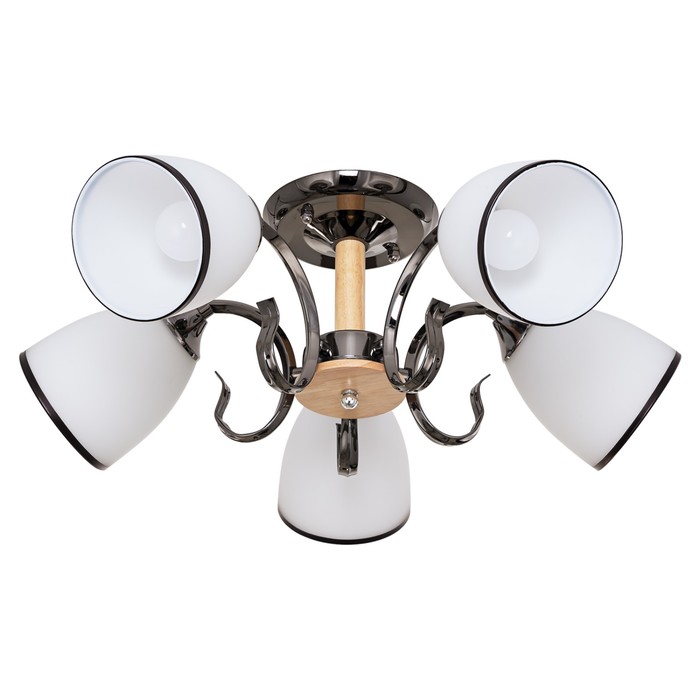 Люстра Miriyan 5x40Вт E27 никель 51x51x26см